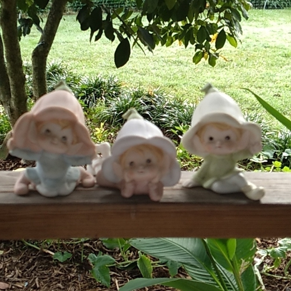 Vintage 1980s Homco Home Interiors fairy 🧚♂️ pixie elves set of 3